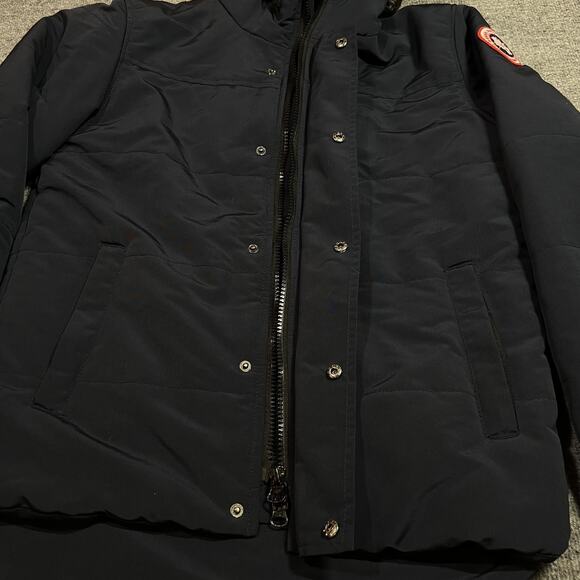 Canada Goose Parka Jacket Mens Medium Blue Hooded Down Insulated Winter 4595K - Picture 5 of 14